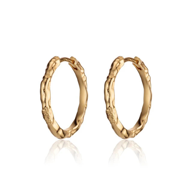 Scream Pretty Gold Molten Hoop Earrings