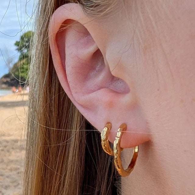 Scream Pretty Gold Molten Hoop Earrings