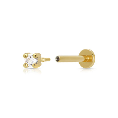 Scream Pretty Gold Cubic Zirconia Single Flat Back Earring