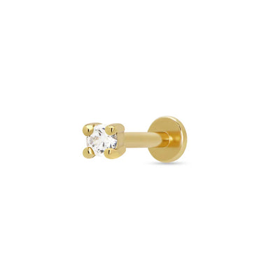 Scream Pretty Gold Cubic Zirconia Single Flat Back Earring