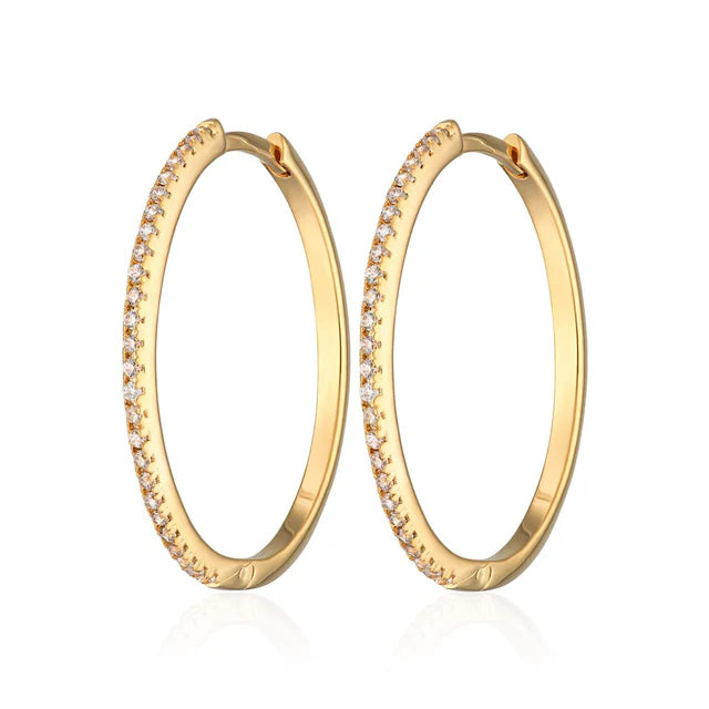 Scream Pretty Gold Slim Sparkling Hoop Earrings