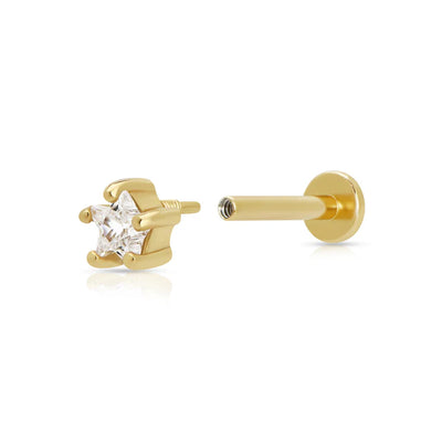 Scream Pretty Gold Sparkling Star Single Flat Back Earring