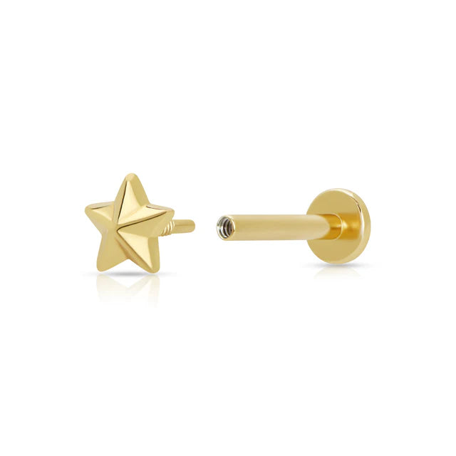 Scream Pretty Gold Faceted Star Single Stud Earring