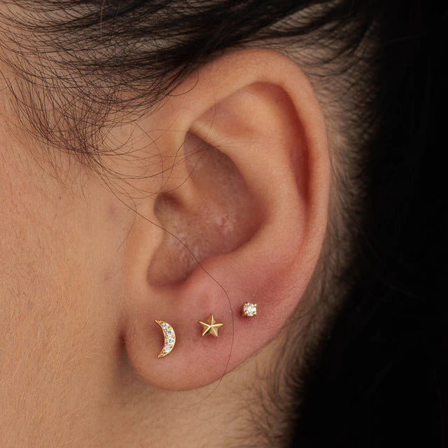 Scream Pretty Gold Faceted Star Single Stud Earring