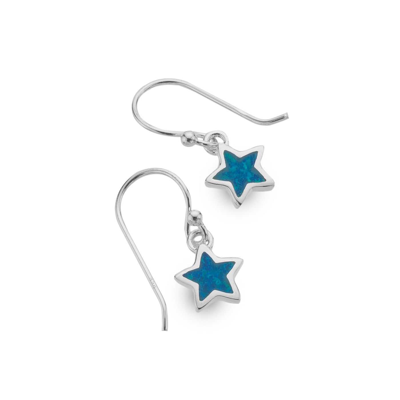 Sea Gems Sterling Silver Opalite Star Drop Earrings