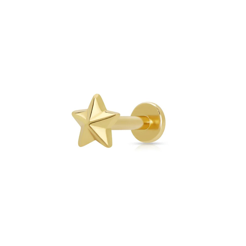 Scream Pretty Gold Faceted Star Single Stud Earring