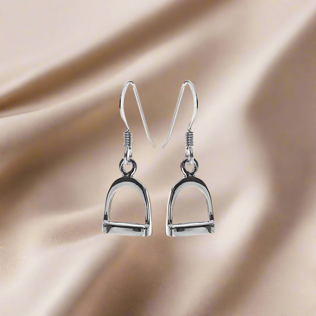 Sterling Silver Stirrup Drop Earrings
