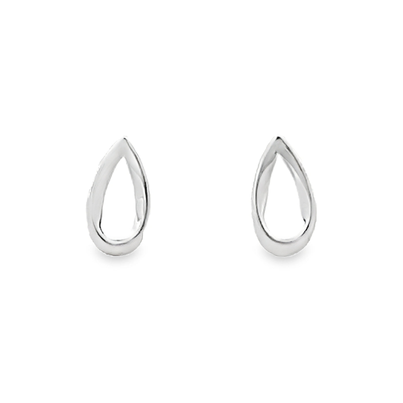 Sterling Silver Open Teardrop Stud Earrings