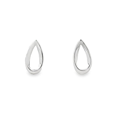 Sterling Silver Open Teardrop Stud Earrings