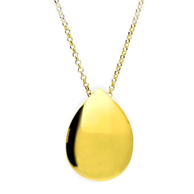 18ct Gold Plated Sterling Silver Teardrop Pendant Necklace