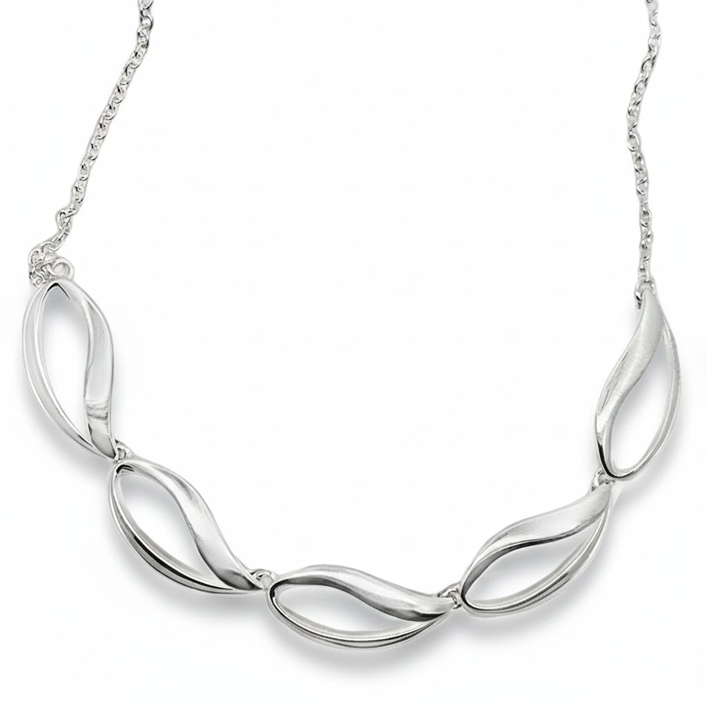 Sterling Silver Linked Teardrops Necklace