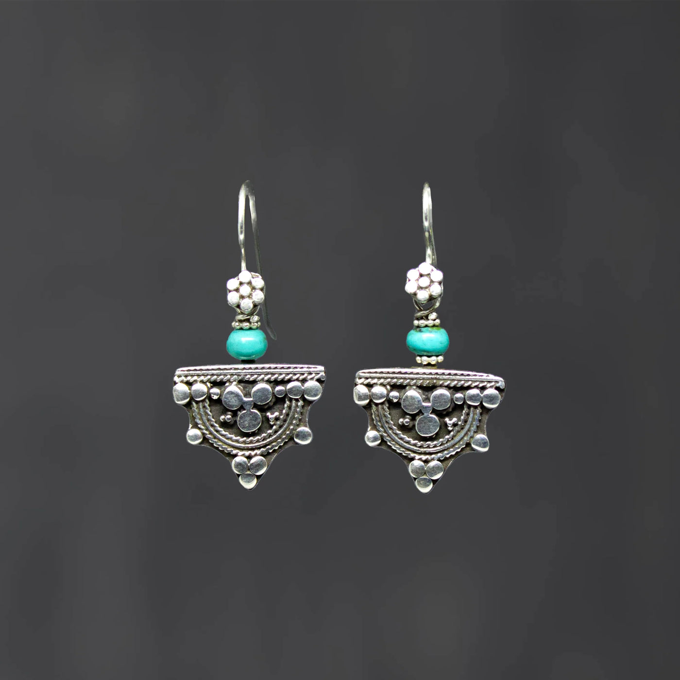 Sterling Silver Turquoise Telsum Drop Earrings