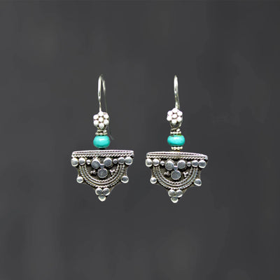 Sterling Silver Turquoise Telsum Drop Earrings