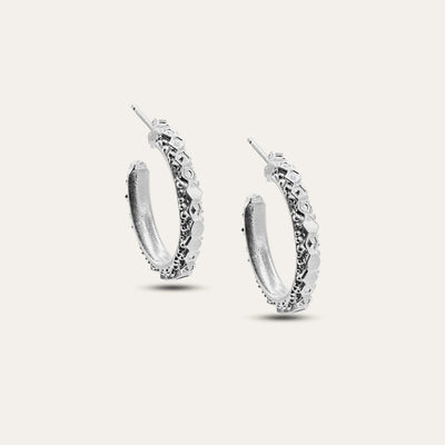 Dainty London Silver Hebe Hoop Earrings