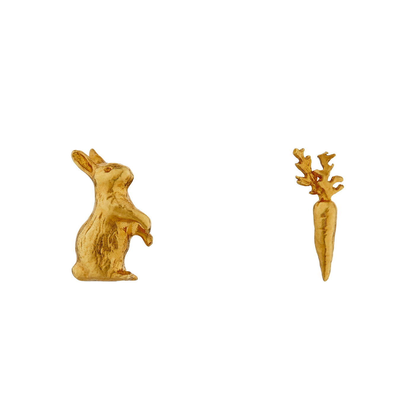 Alex Monroe Rabbit & Carrot Asymmetric Earrings