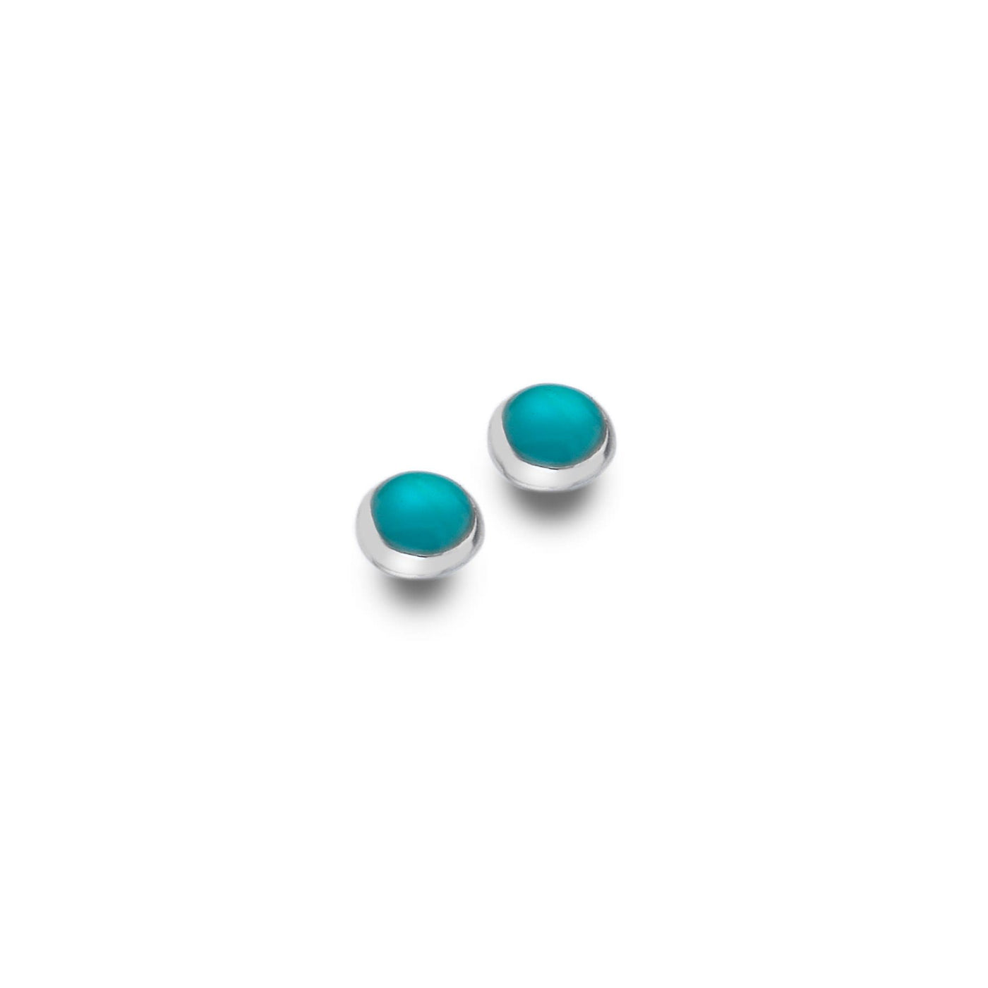 Sea Gems Sterling Silver Turquoise Stud Earrings
