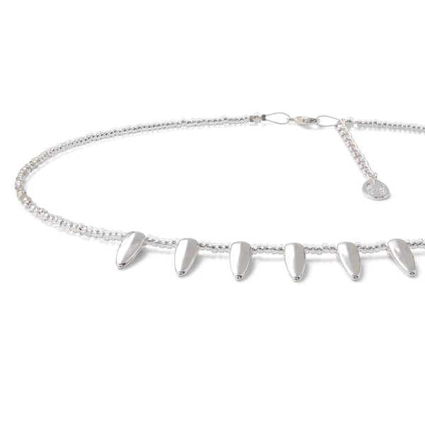 Carrie Elspeth Silver Tribal Beaded Necklace