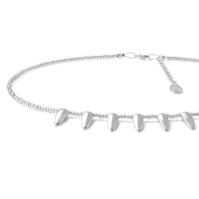 Carrie Elspeth Silver Tribal Beaded Necklace