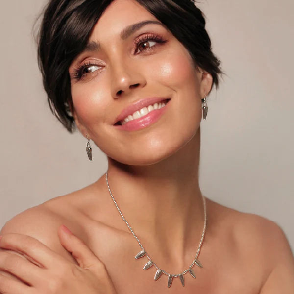 Carrie Elspeth Silver Tribal Beaded Necklace