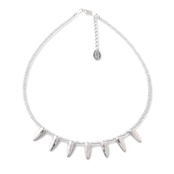 Carrie Elspeth Silver Tribal Beaded Necklace