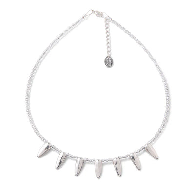 Carrie Elspeth Silver Tribal Beaded Necklace