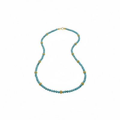 18ct Gold Vermeil and Turquoise Beaded Necklace