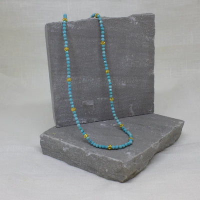 18ct Gold Vermeil and Turquoise Beaded Necklace