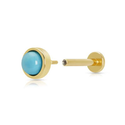 Scream Pretty Gold Turquoise Single Flat Back Earring