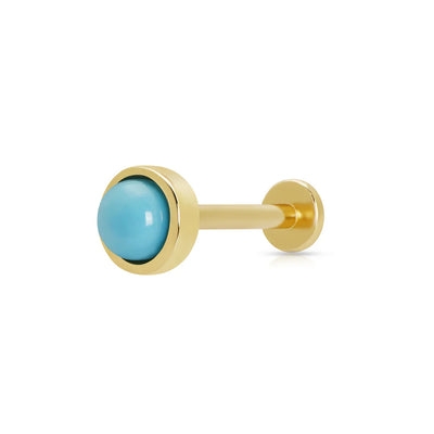 Scream Pretty Gold Turquoise Single Flat Back Earring