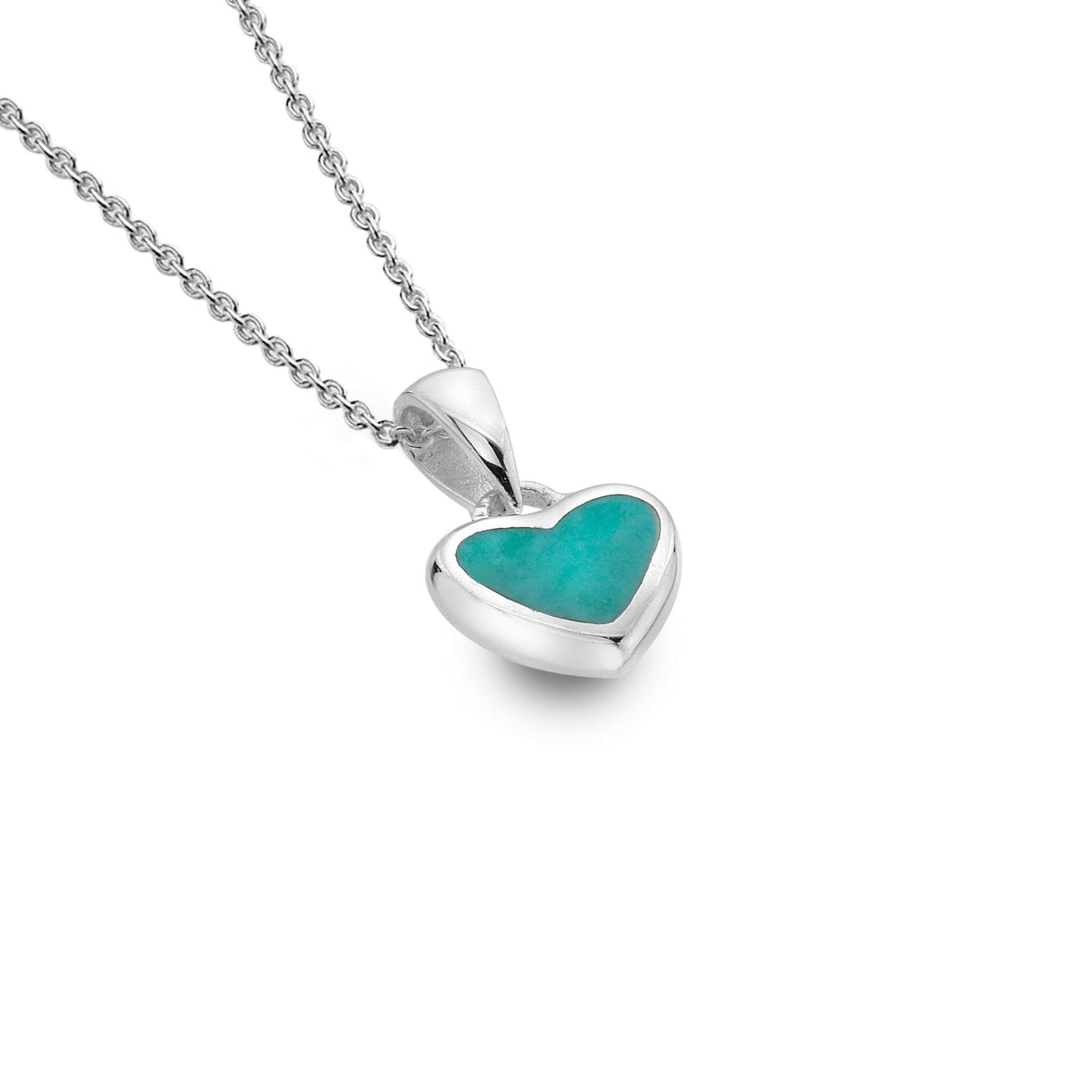 Sea Gems Silver and Turquoise Heart Necklace - Rococo Jewellery