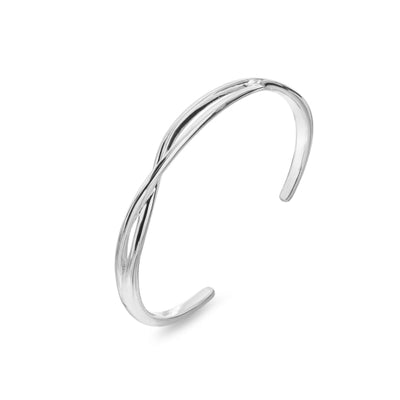 Sea Gems Sterling Silver Infinity Twist Bangle