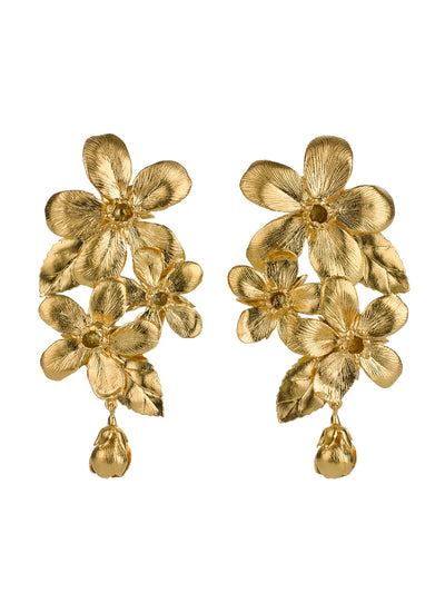 Alex Monroe Gold Flowering Apple Blossom Earrings