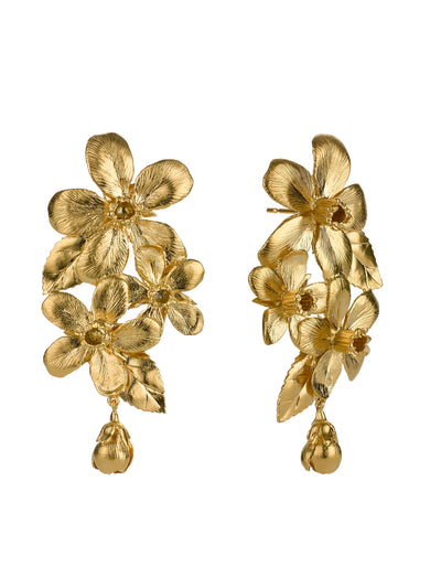 Alex Monroe Gold Flowering Apple Blossom Earrings