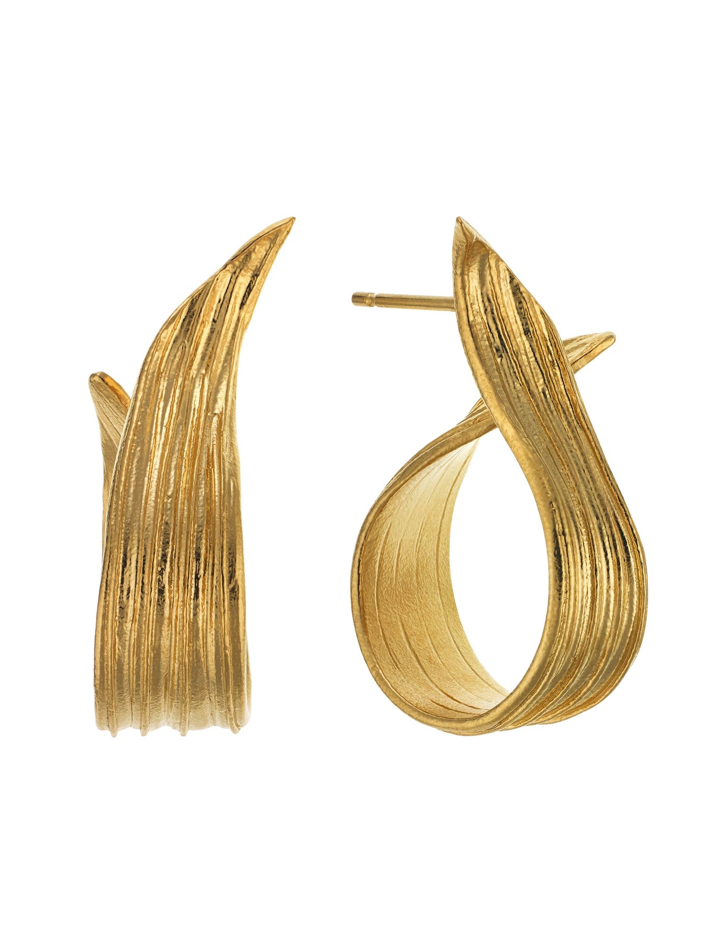 Alex Monroe Gold Vermeil Wrapped Plantain Leaf Earrings