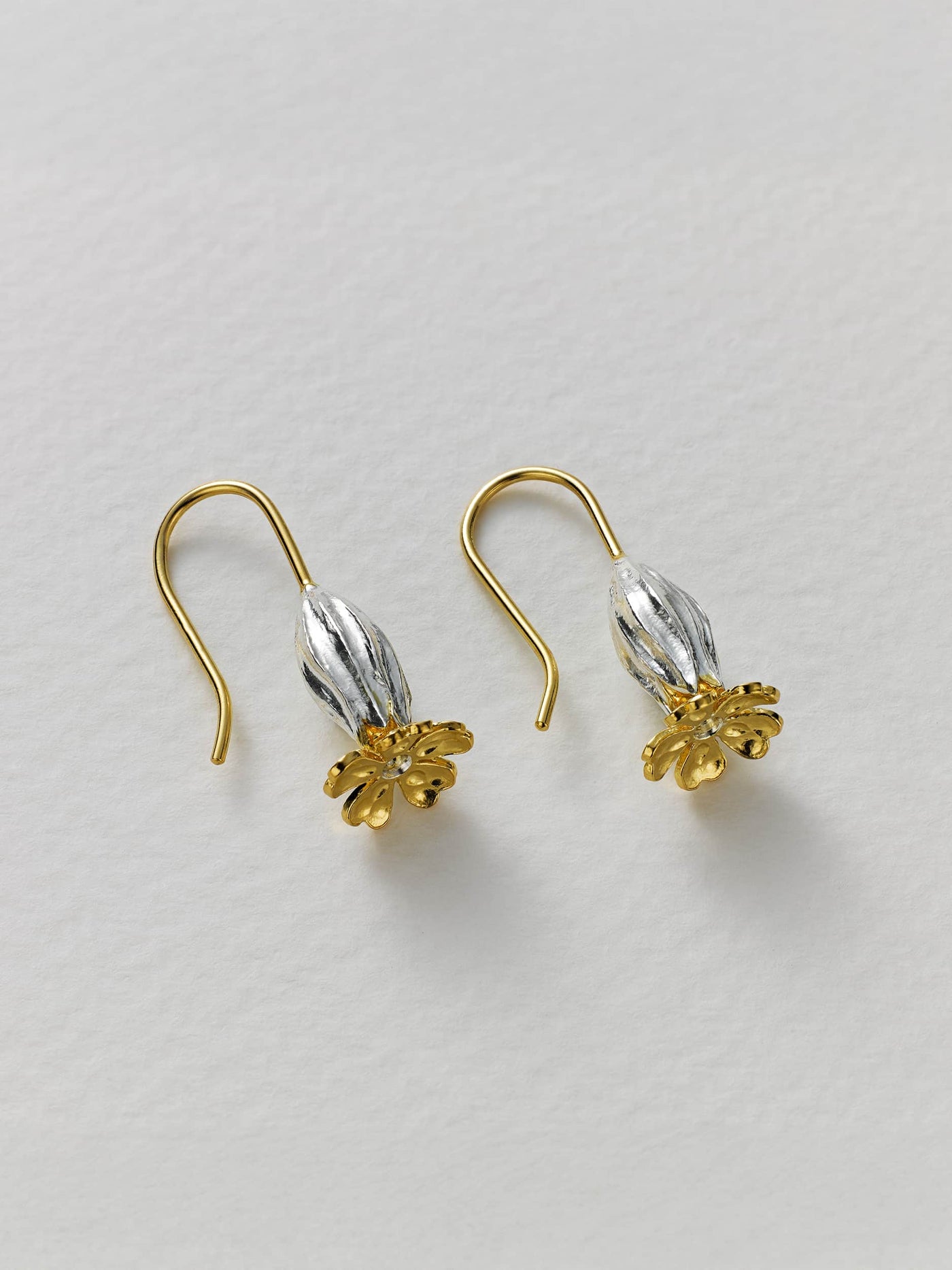 Alex Monroe Mixed Metals Cowslip Hook Earrings