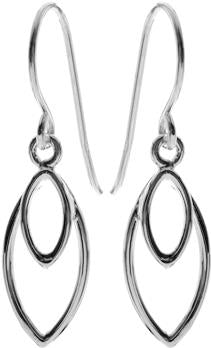 Sterling Silver Double Elipse Wire Earrings