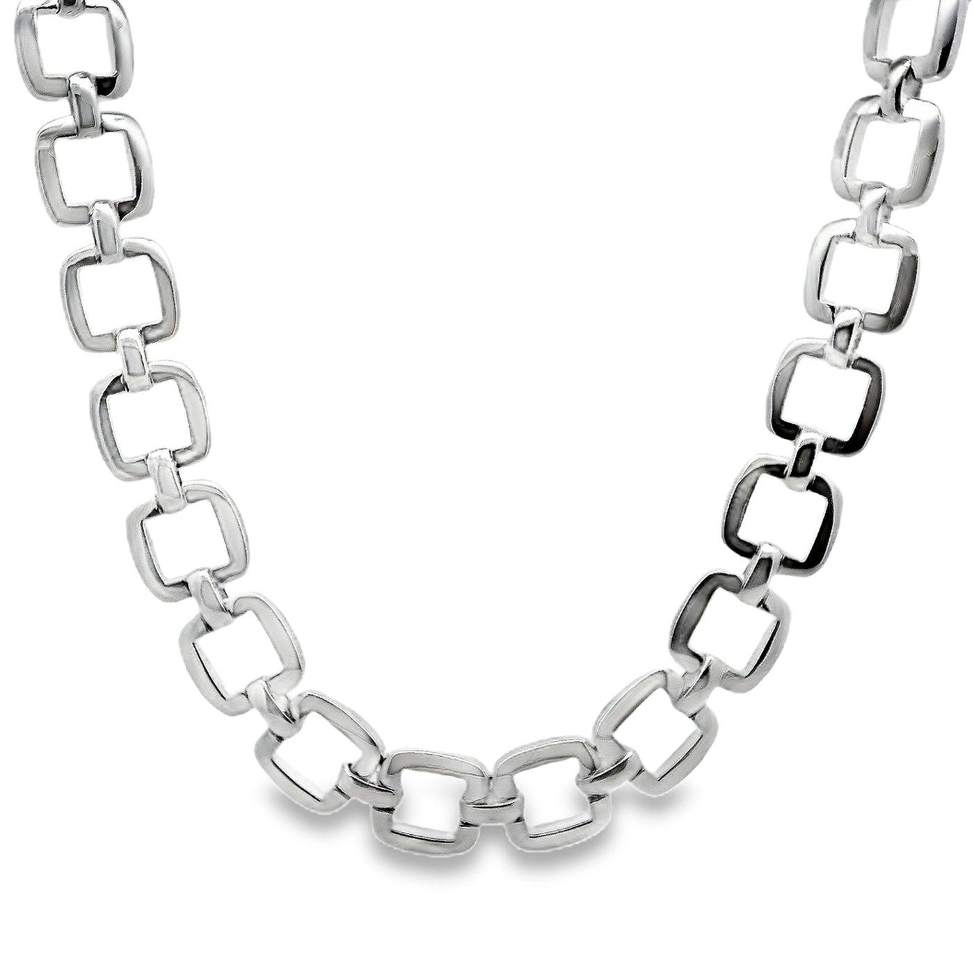 Sterling Silver Open Cushion Necklace