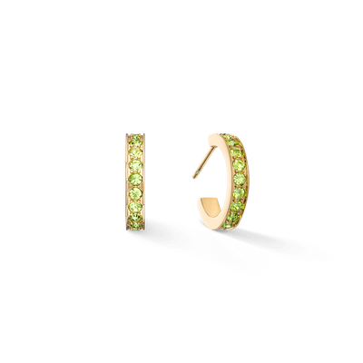 Coeur De Lion Gold and Green Crystal Hoop Earrings - Rococo Jewellery