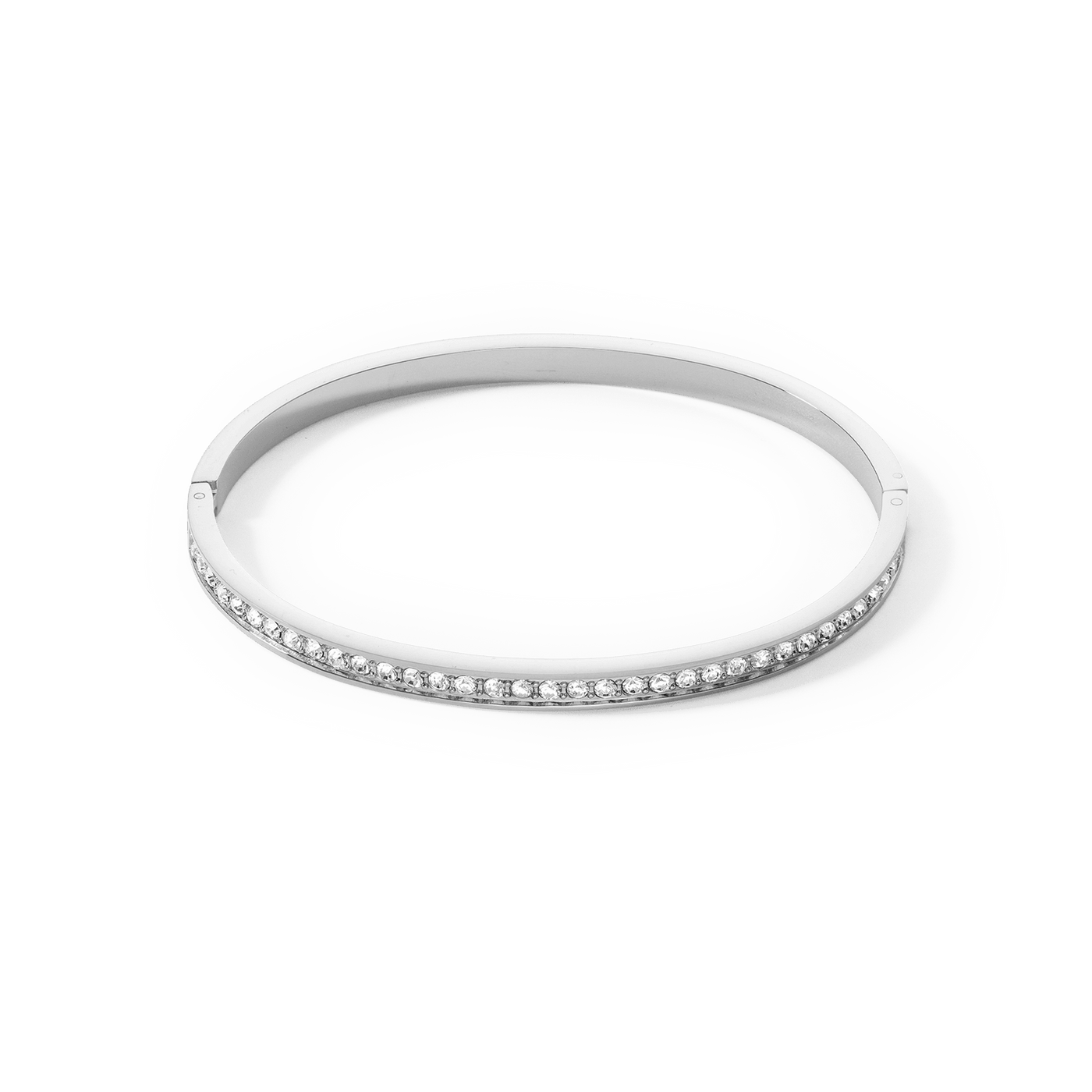 Coeur De Lion Silver and White Crystal Bangle - Rococo Jewellery