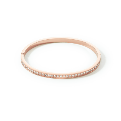 Coeur De Lion Rose Gold and White Crystal Bangle - Rococo Jewellery