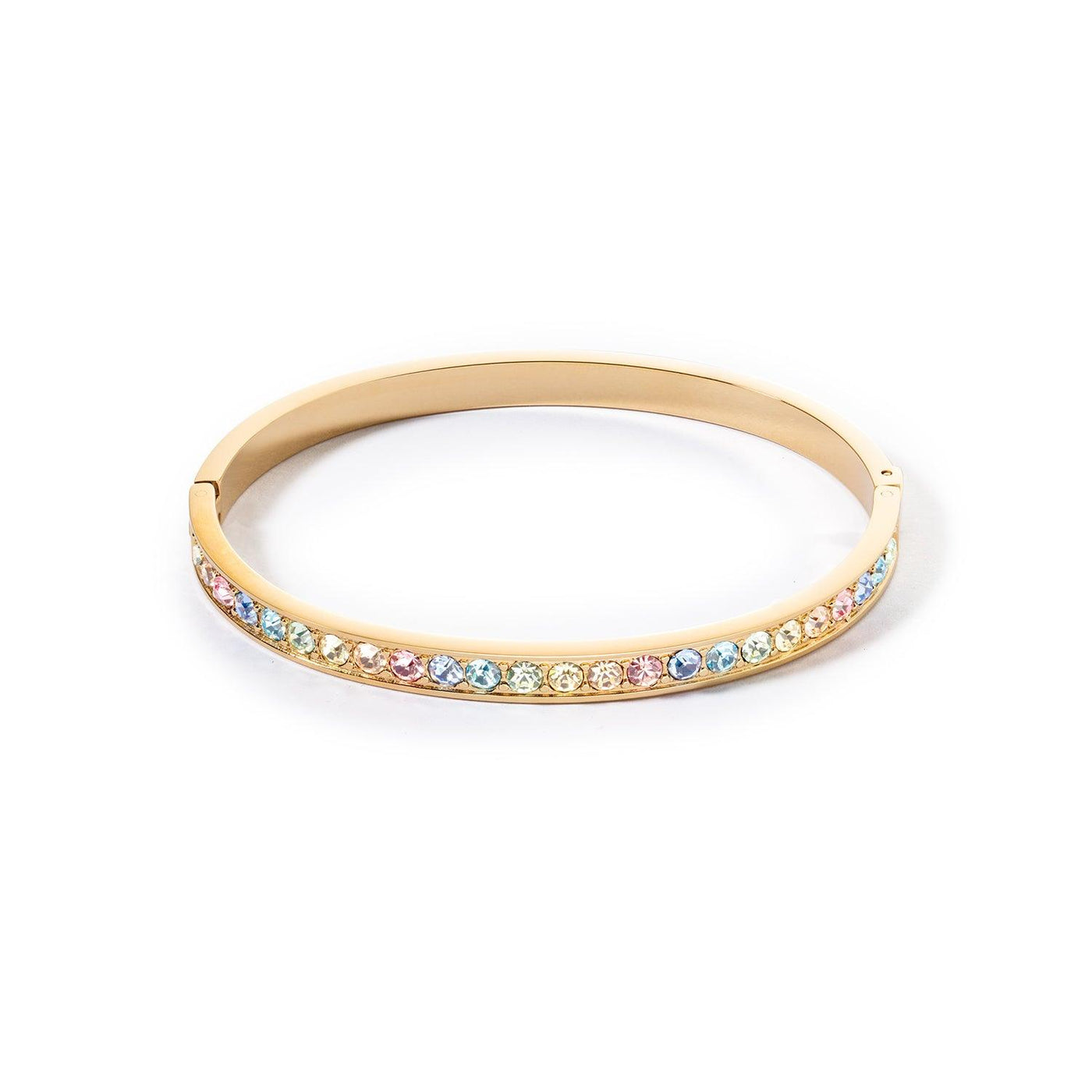 Coeur De Lion Crystals Bangle - Gold & Multicoloured - Rococo Jewellery