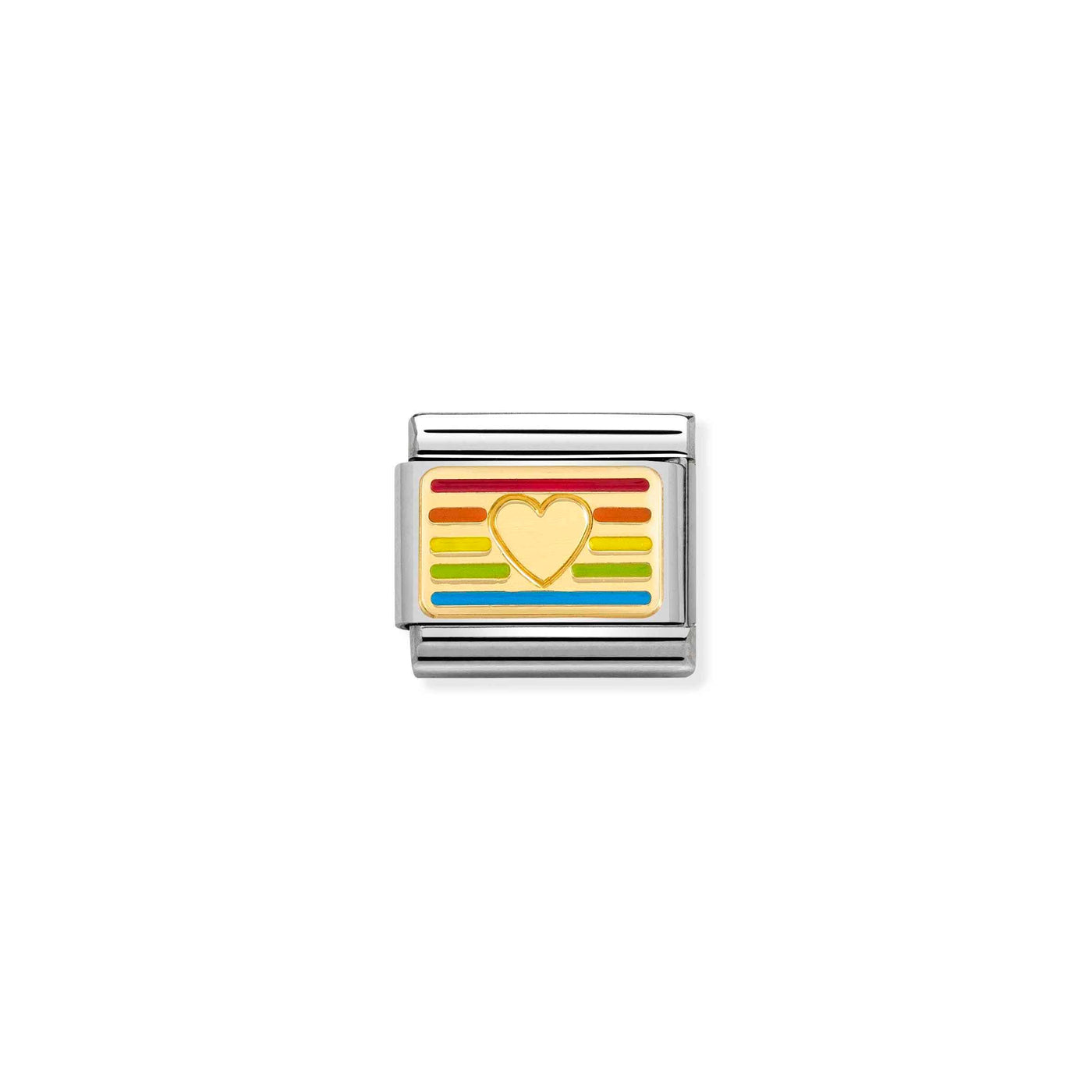 Nomination Rainbow Flag Heart Link - Rococo Jewellery