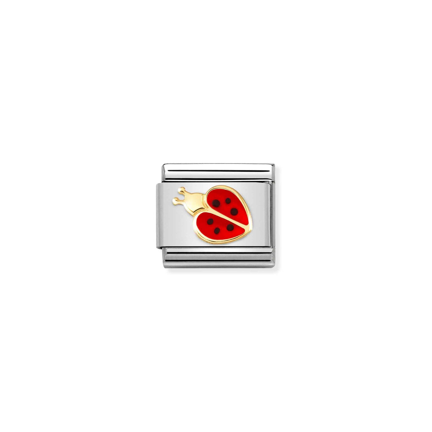 Nomination Red Enamel Ladybird Heart Charm - Rococo Jewellery