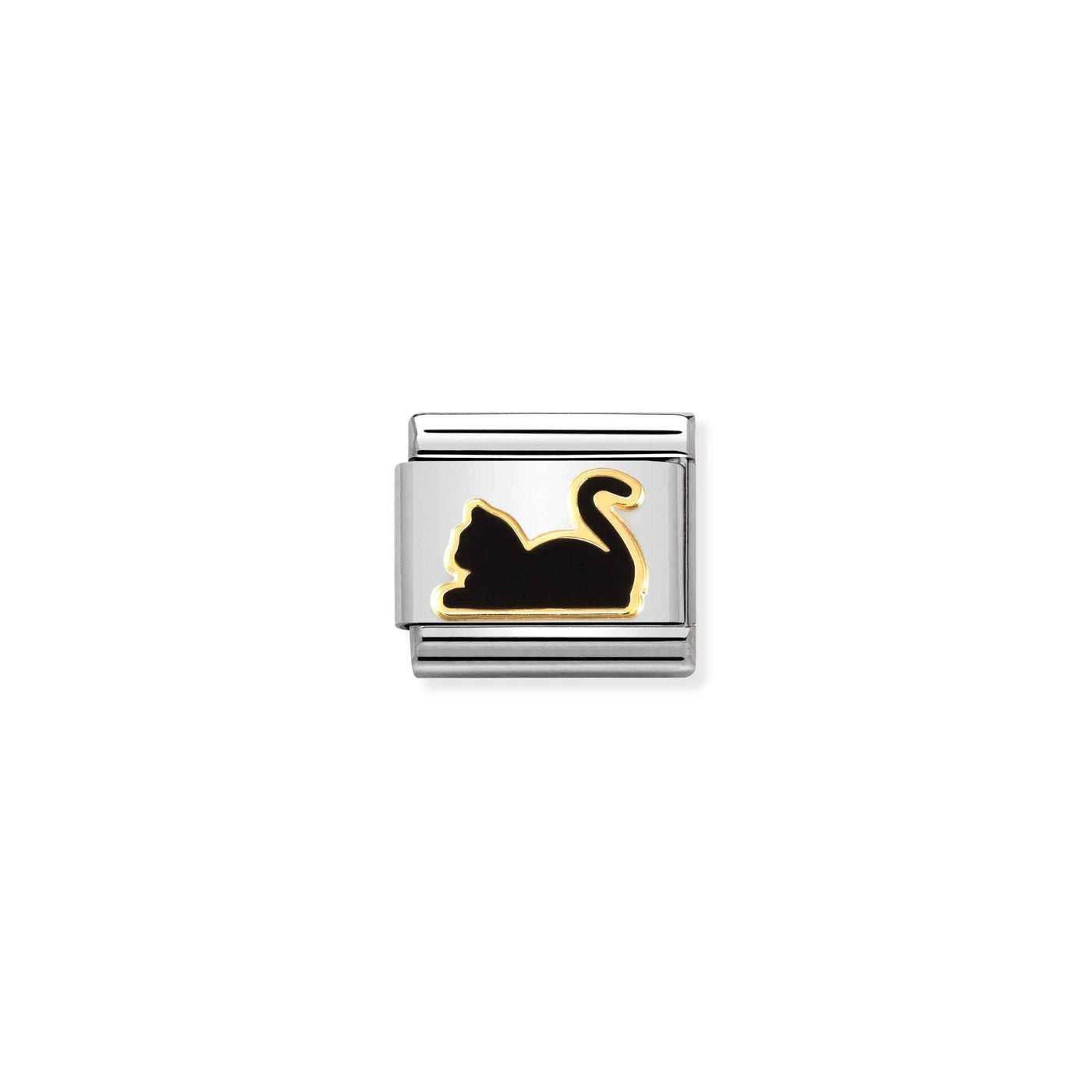 Nomination Classic 18ct Gold Black Cat Charm - Rococo Jewellery