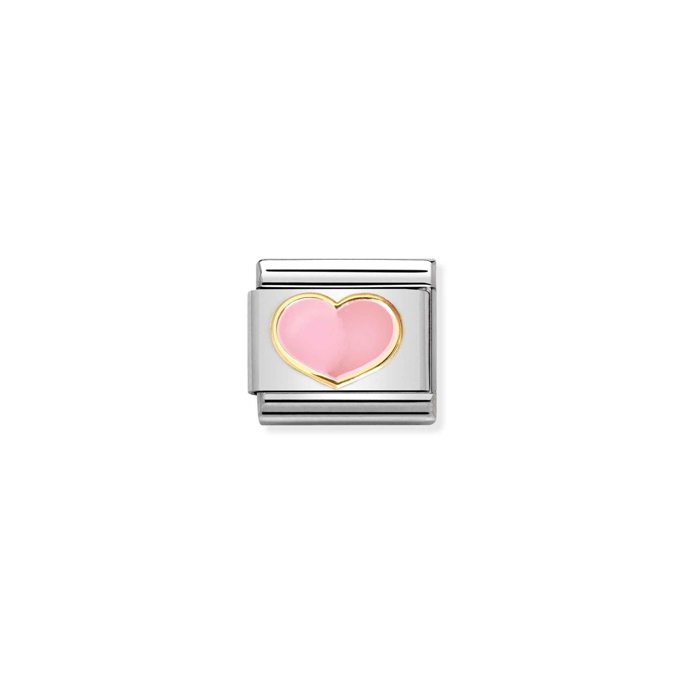 Nomination Classic 18ct Gold Pink Heart Charm - Rococo Jewellery