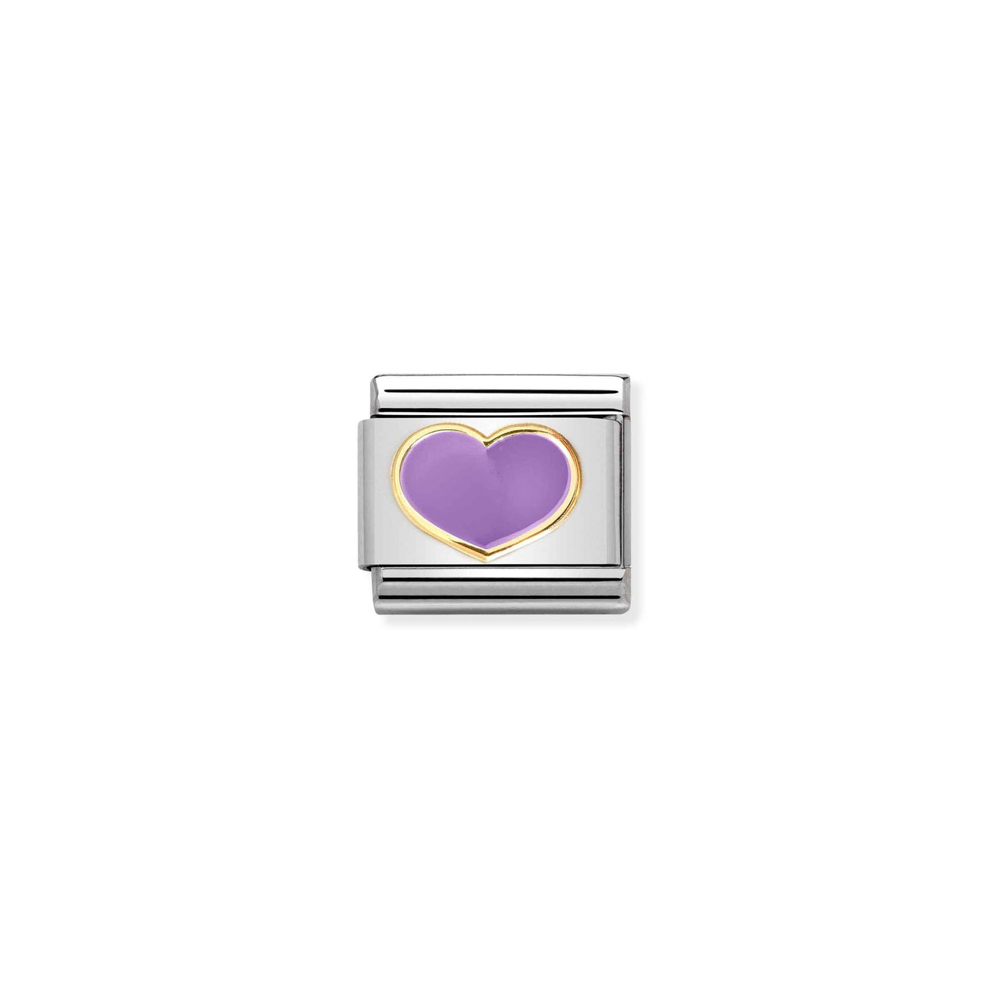 Nomination Classic 18ct Gold Lilac Heart Charm - Rococo Jewellery
