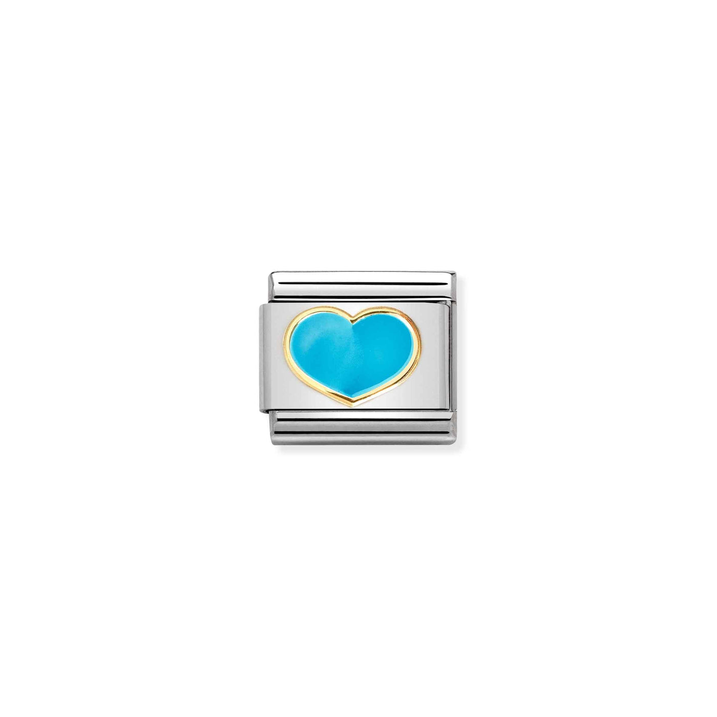 Nomination Classic 18ct Gold and Turquoise Heart Charm - Rococo Jewellery