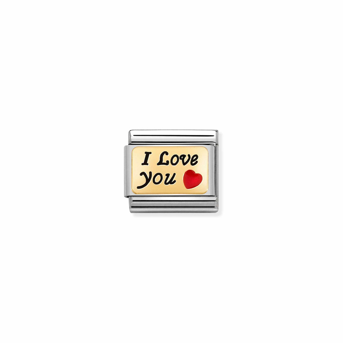 Nomination Classic Gold & Black I Love You with Red Heart Charm - Rococo Jewellery