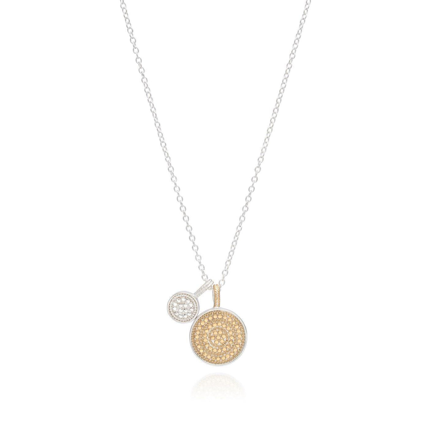 Anna Beck Silver & Gold Dual Disc Circle of Life Necklace - Rococo Jewellery