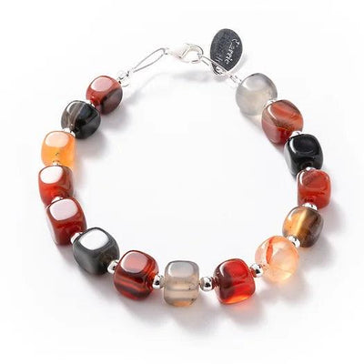 Carrie Elspeth Autumn Agate Cubes Bracelet - Rococo Jewellery